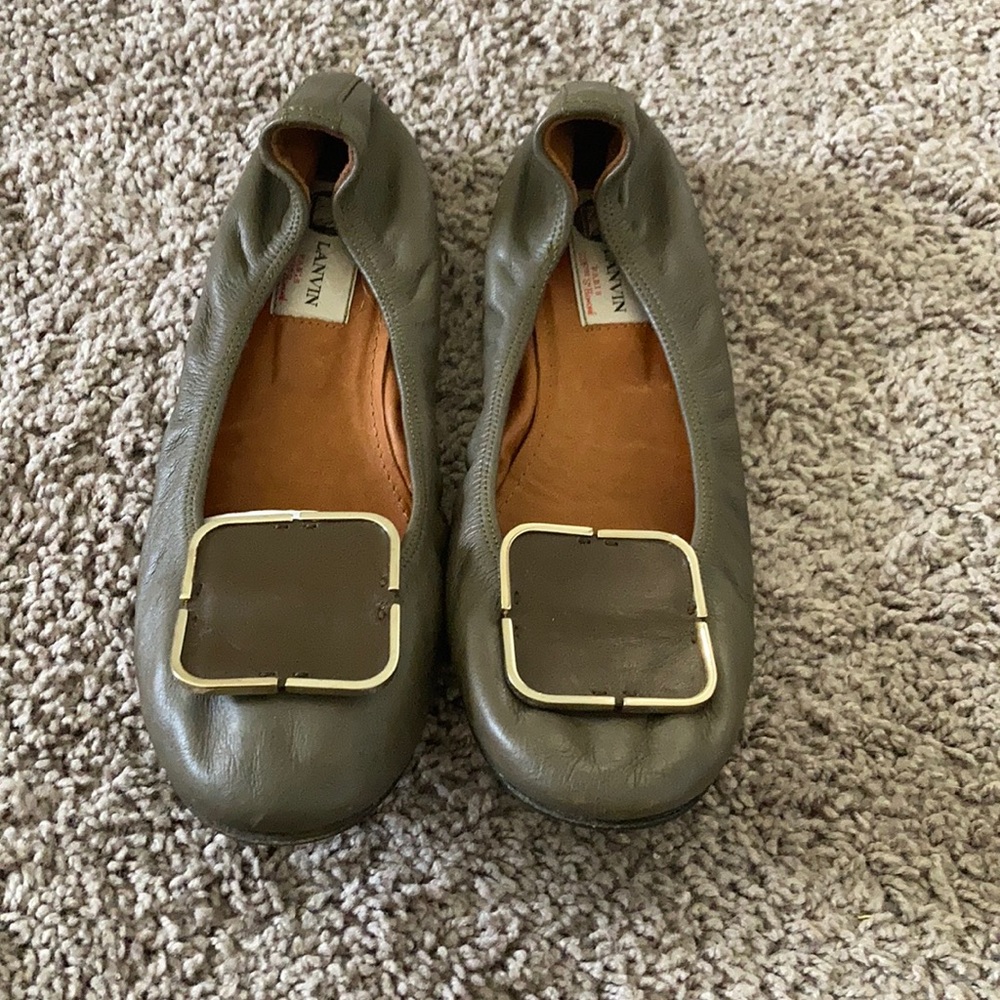 Lanvin Taupe Ballet Flats